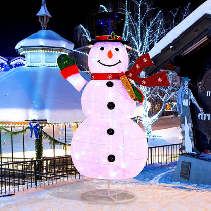 Tangkula 6 FT Lighted Christmas Snowman, Pop-Up 3D Xmas Pre-lit Snowman
