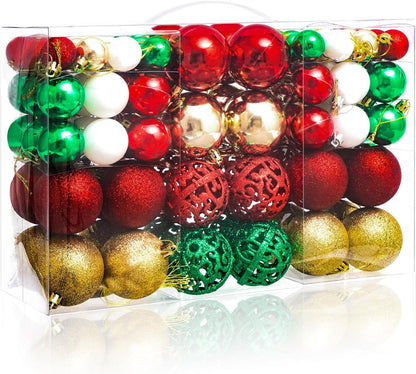 100PCS Christmas Ball Ornaments, Shatterproof Hanging Xmas Tree Decorations