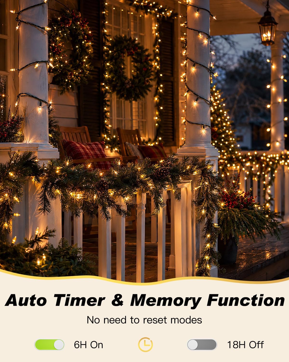 LED Battery Operated Christmas Lights Indoor Outdoor 18ft 4Pack Mini Lights