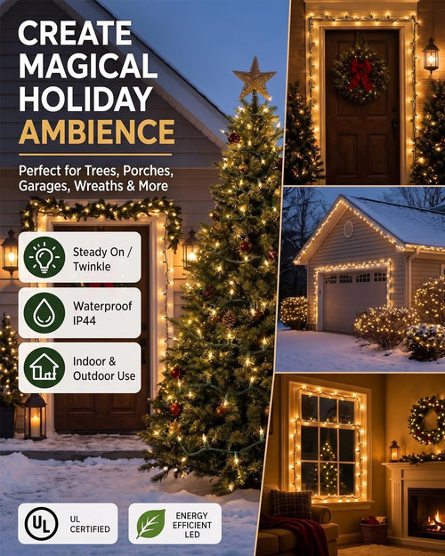 Minetom Clear Christmas String Lights 100 Count 20 Feet Incandescent Bulb