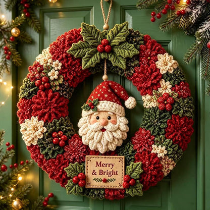 DIY Christmas Fabric Poke Wreath Kit,No-Sew Poke Art.（Christmas Stocking）