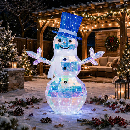 Hykolity 2 Pack 30" + 24" Pop-Up Pre-Lit Outdoor Christmas Ornament Set, Holiday Ball Decoration with 230 Warm White LEDs, 8 Light Modes & 18H Timer, Red & Green