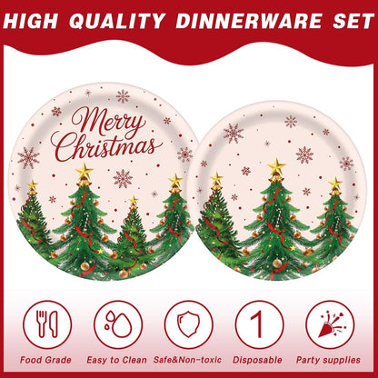 168 Pcs Christmas Party Supplies, Xmas Tree Themed Party Set