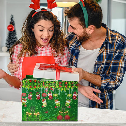 Heetobcos 12 Pack Christmas Gift Bags 13” Large Reusable Tote Bags