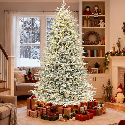 Hykolity 7.5 ft Prelit Christmas Tree with Realistic PE Foliage