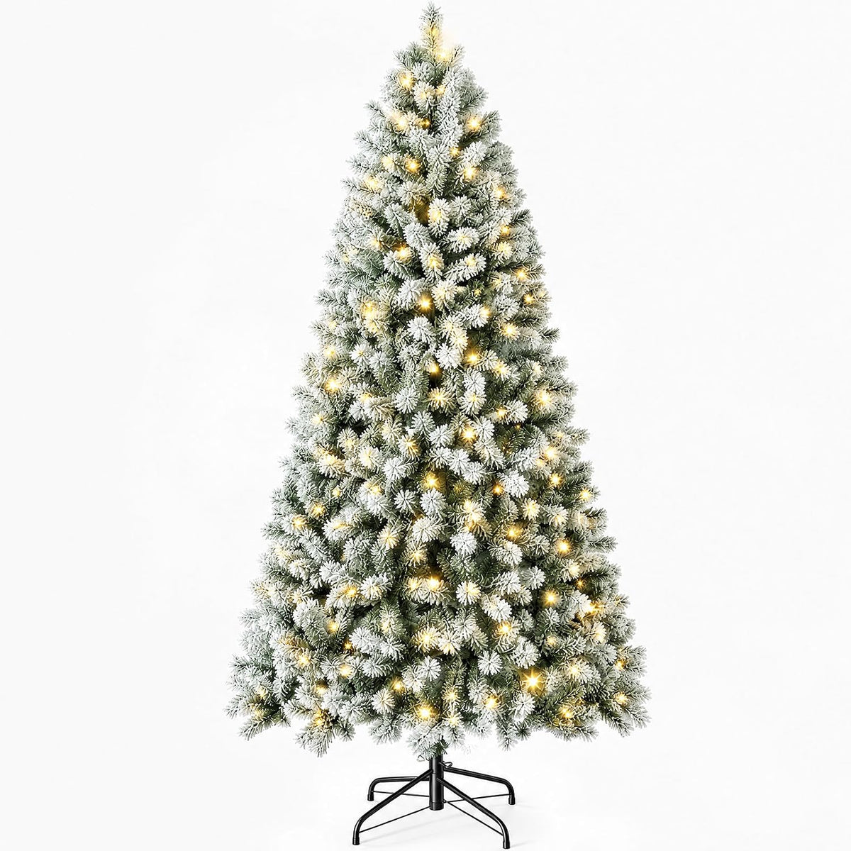 DUMOS 4.5 Ft Pre-Lit Christmas Tree, Artificial Xmas Tree, Green