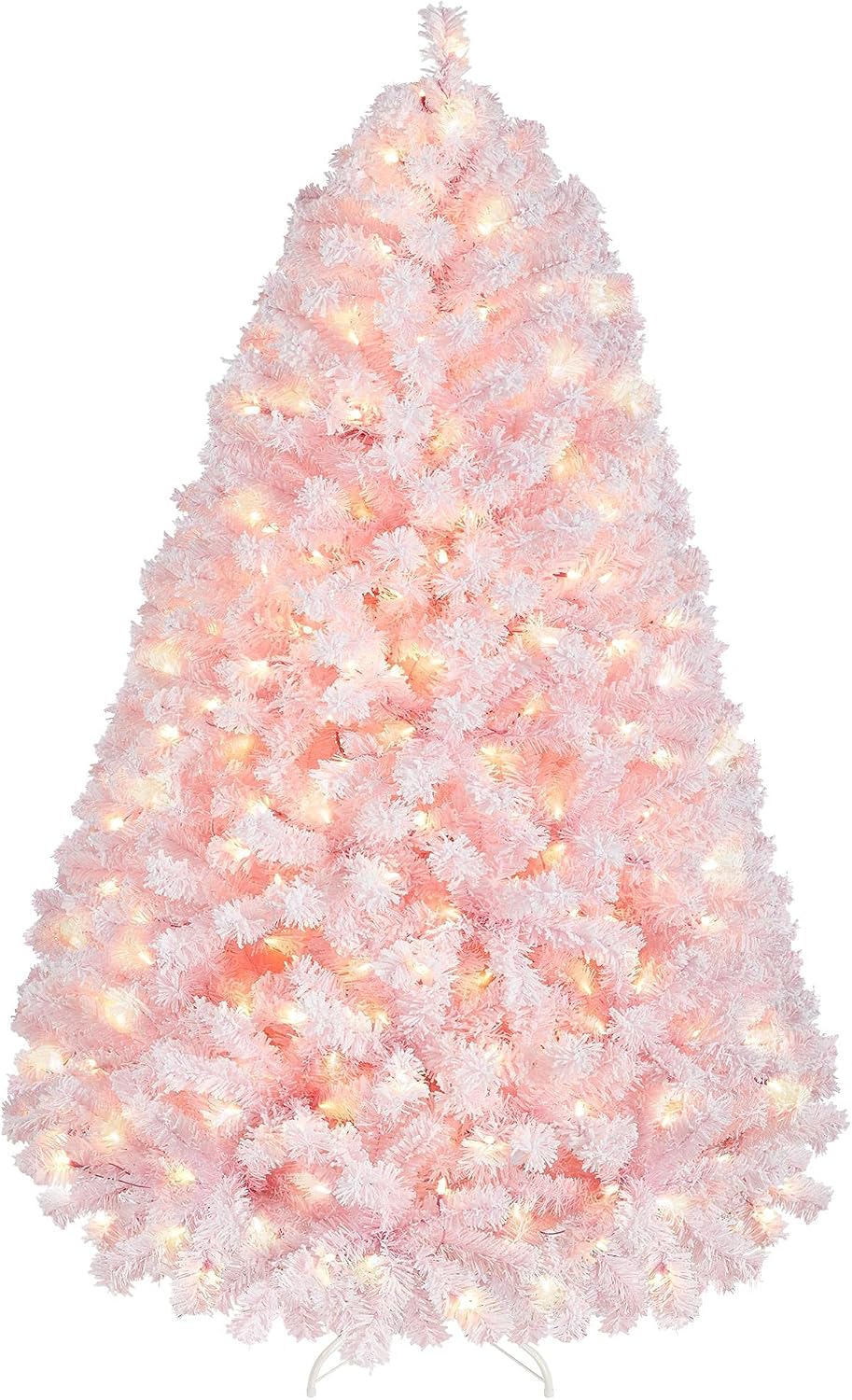 Yaheetech 6ft Pre-Lit Snow Flocked Artificial Christmas Tree, 250 Lights
