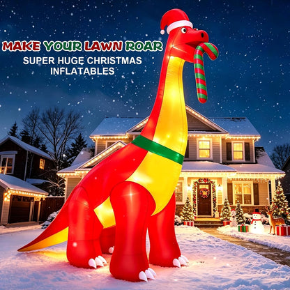 12 Ft Giant Christmas Inflatables Santa Dinosaur Outdoor Decorations
