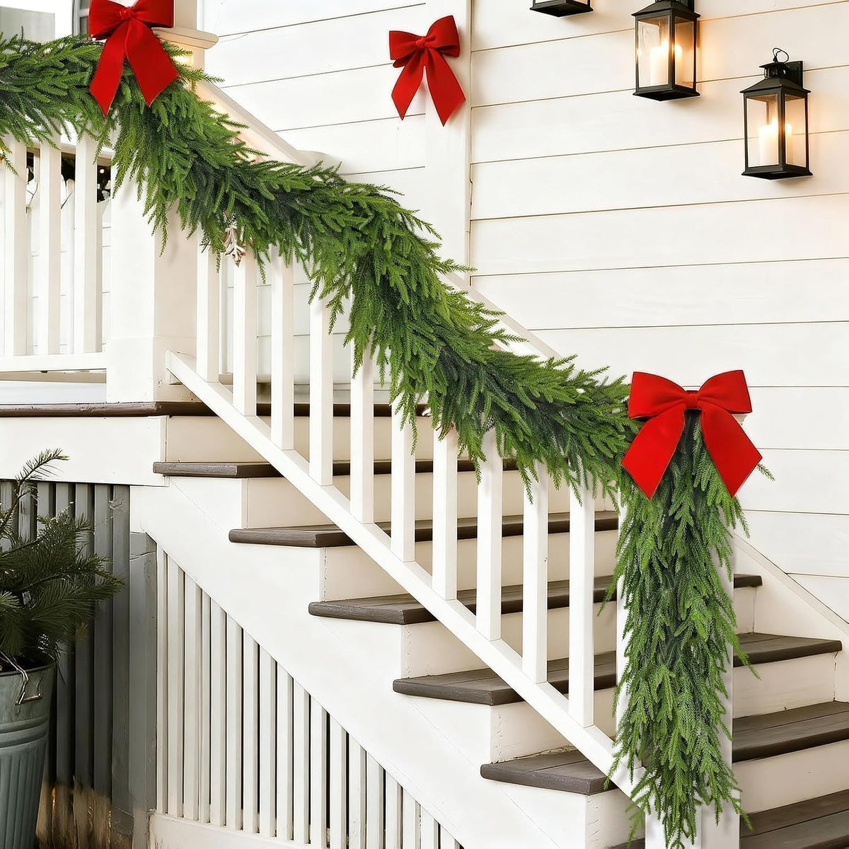 Artificial Christmas Garland, Faux Norfolk Pine for Mantle Decor (5FT 1PCS)