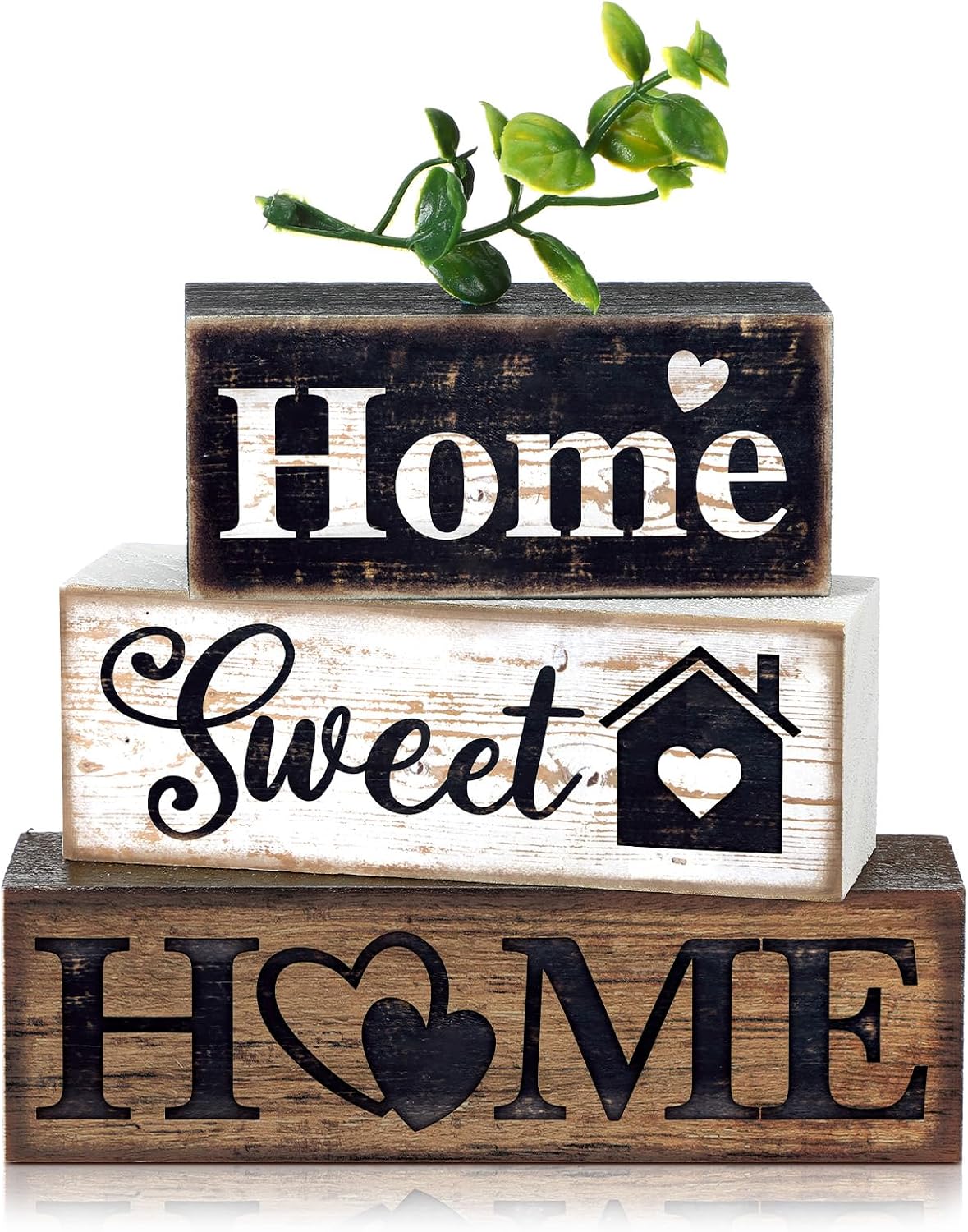 Moucuny 4 Pcs Christmas Table Decorations Indoor, Hot Cocoa Wood Block Sign