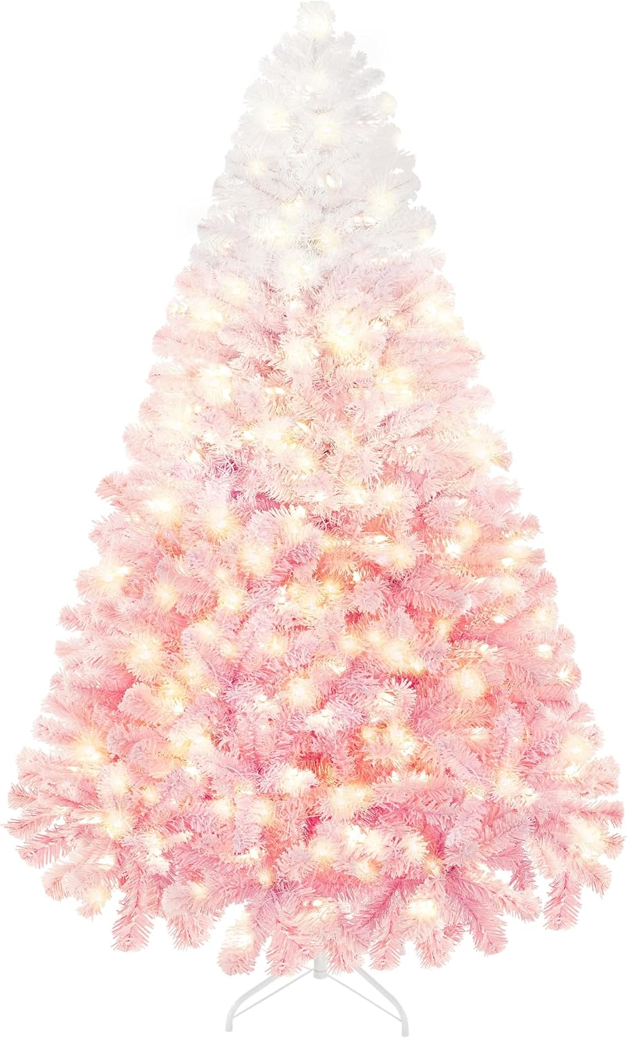 Yaheetech 6ft Pre-Lit Snow Flocked Artificial Christmas Tree, 250 Lights