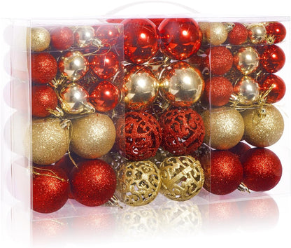 100PCS Christmas Ball Ornaments, Shatterproof Hanging Xmas Tree Decorations
