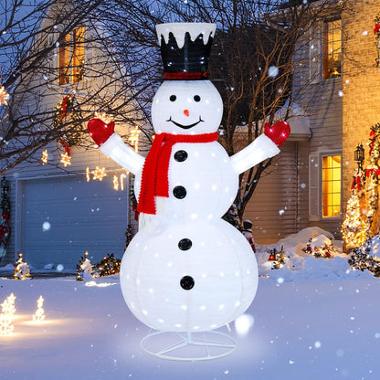 Tangkula 6 FT Lighted Christmas Snowman, Pop-Up 3D Xmas Pre-lit Snowman