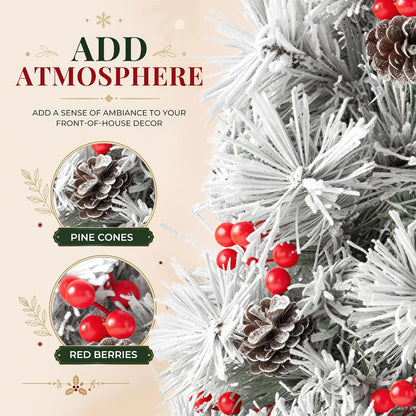 24 Inch Outdoor Christmas Trees, 2 Pack Prelit Porch Decor 50 LED