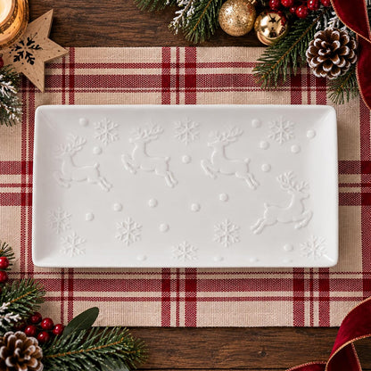 fMBB Cute Santa Hat Plates, Serving Dishes Ceramic for Food & Entertaining