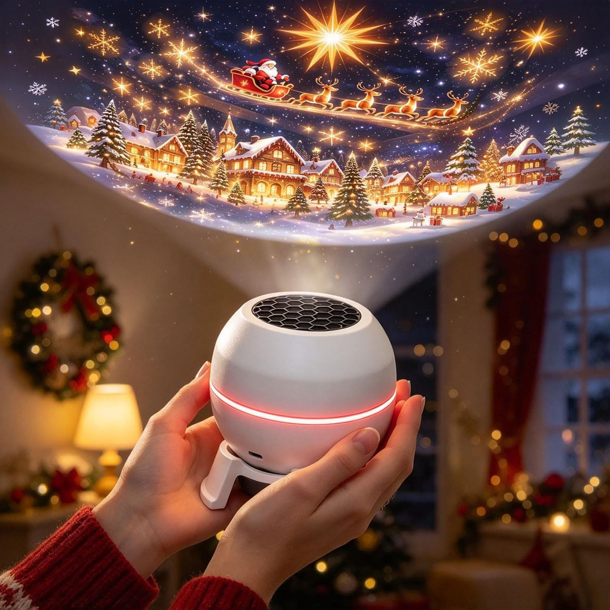 Magical Christmas Projection Night Light Holiday Room Transformer