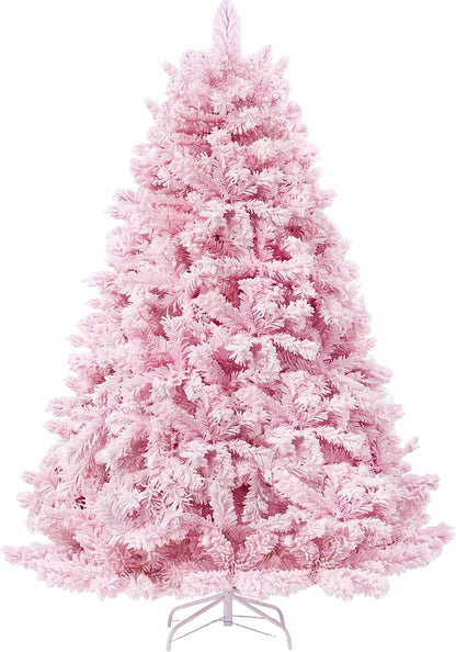 LUCKLIFE 6 ft Artificial Christmas Tree, Full PVC Unlit Christmas Tree with Champagne Gold Mesh Ribbon, Metal Stand, Easy Assembly for Home & Holiday Party Decor, Green