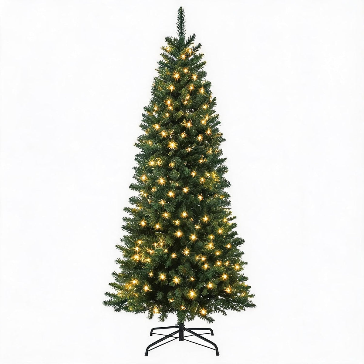 Garvee 6 ft Snow Flocked Pencil Christmas Tree, Slim Artificial Christmas Tree with Sturdy Metal Stand, Skinny Xmas Tree Holiday Decoration for Home, Office, Purple Gradient