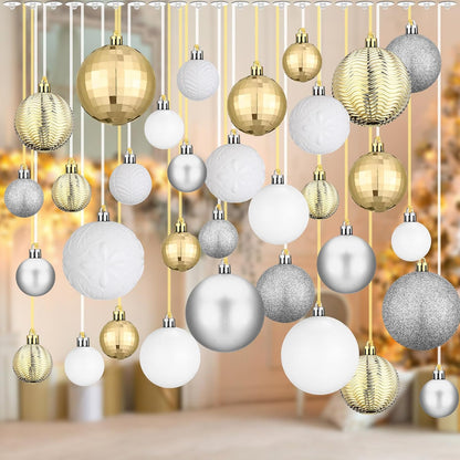 36 Pcs Christmas Balls Ornaments for Ceiling, Red, Gold