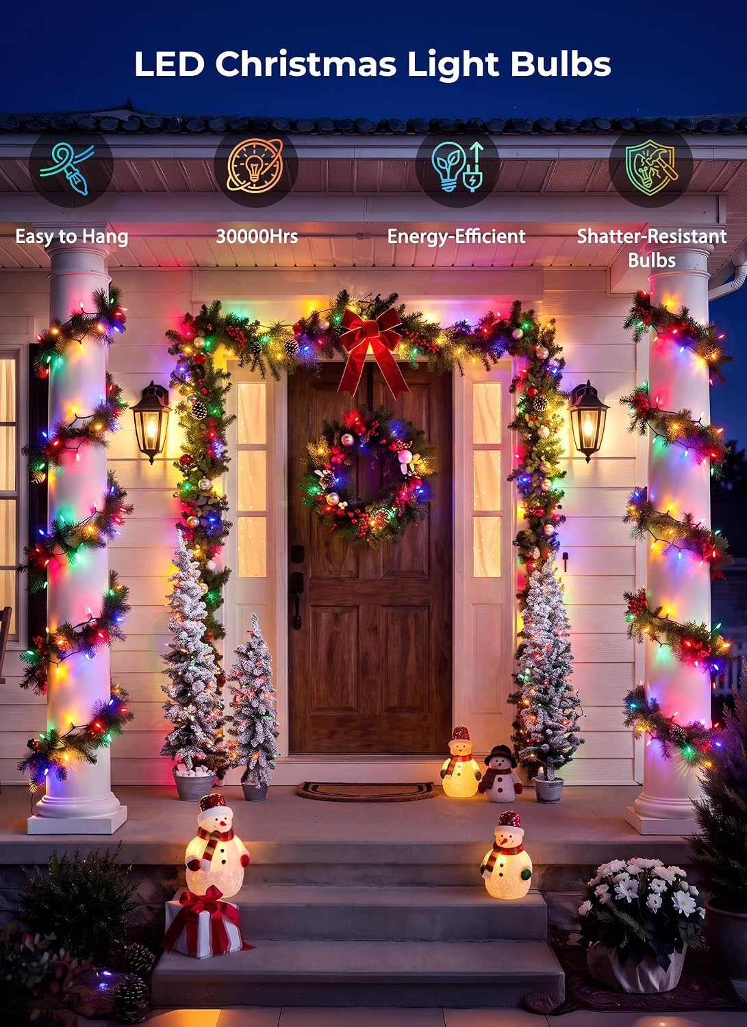 Brightown Multicolor Christmas Lights, 32FT 100Count LED Mini String Lights