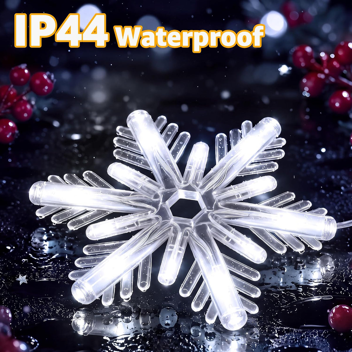 Snowflake Christmas Window Lights Christmas Decor, Cool White 3 Pack
