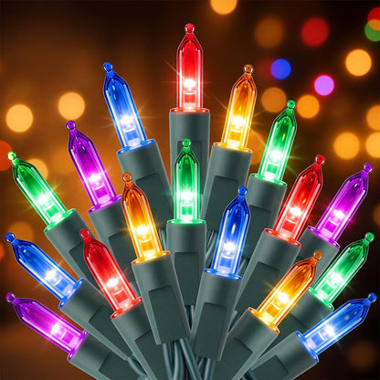 Brightown Multicolor Christmas Lights, 32FT 100Count LED Mini String Lights