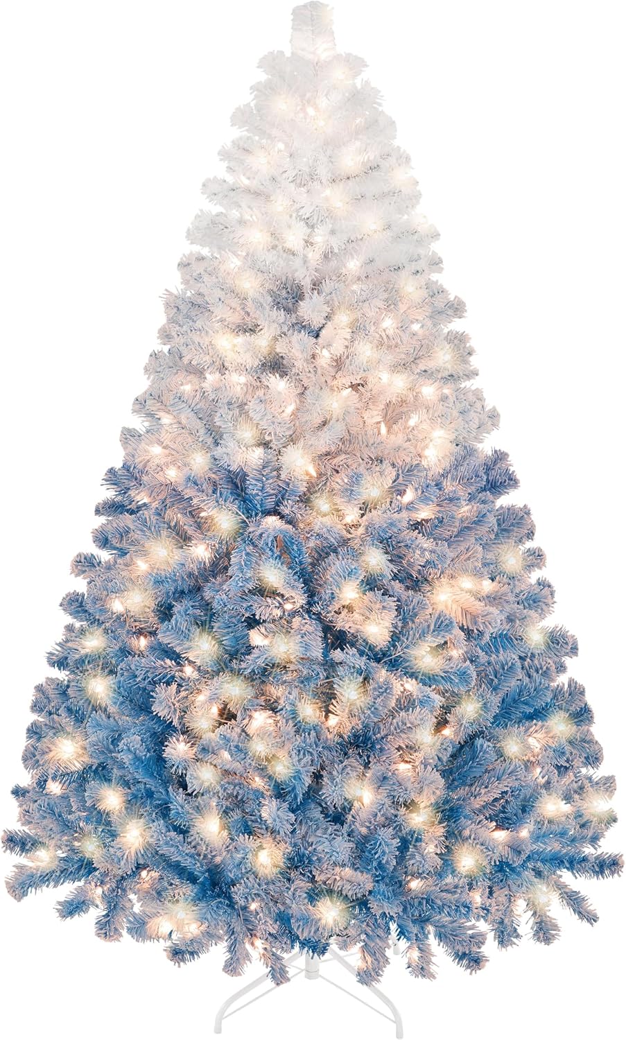 Yaheetech 6ft Pre-Lit Snow Flocked Artificial Christmas Tree, 250 Lights