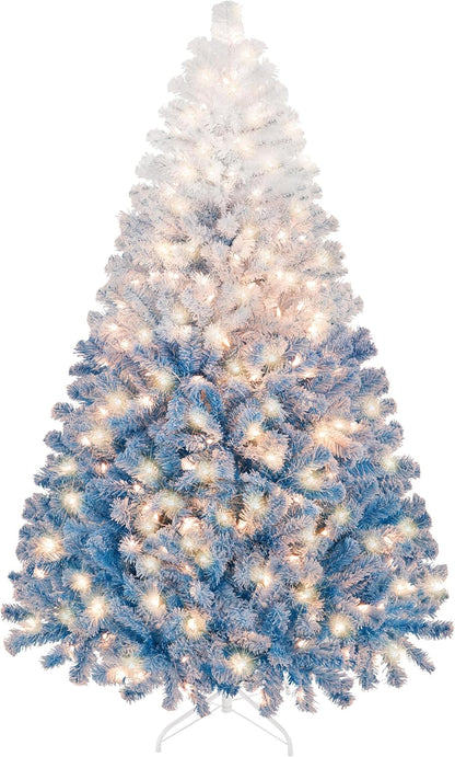 Yaheetech 6ft Pre-Lit Snow Flocked Artificial Christmas Tree, 250 Lights