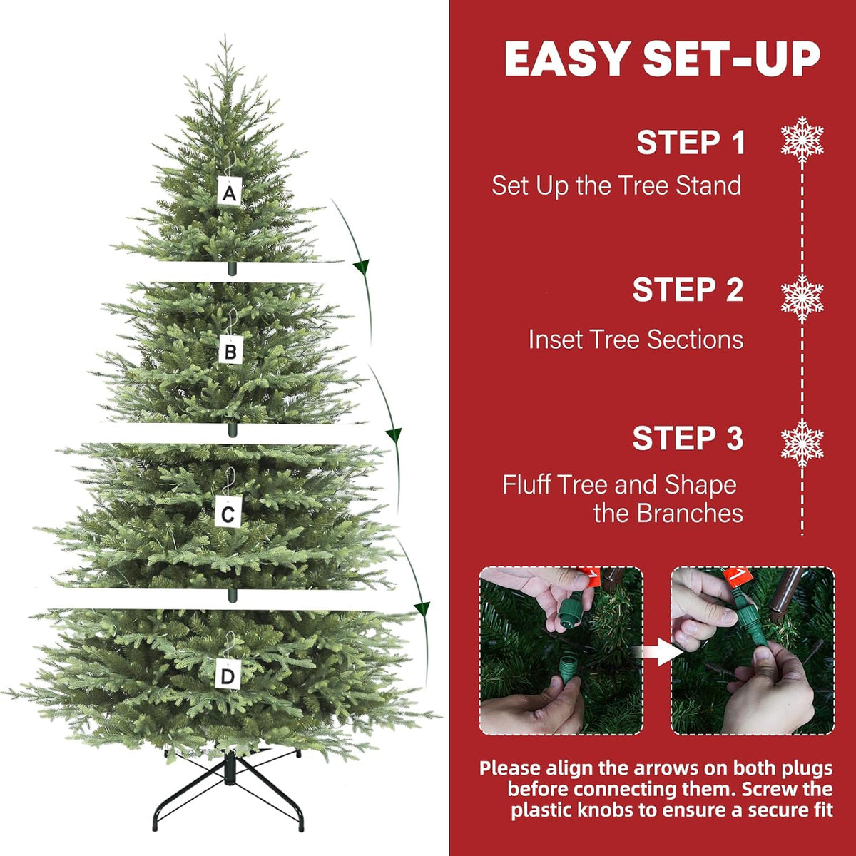 Hykolity 9 ft Prelit Christmas Tree with Realistic PE Foliage