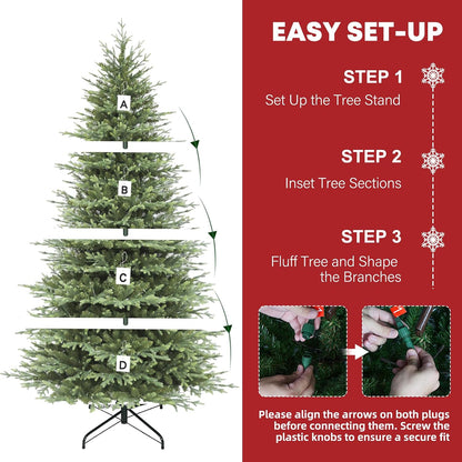 Hykolity 9 ft Prelit Christmas Tree with Realistic PE Foliage