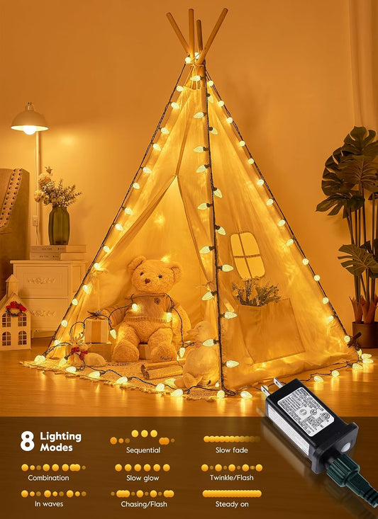 Brightown C9 Christmas Lights Outdoor, 114FT 150 LED Warm White Lights