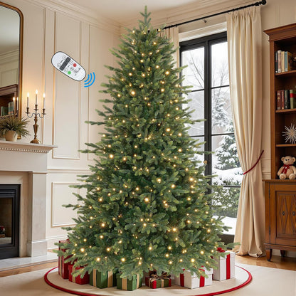 SHareconn 7.5ft Prelit Artificial Fir Christmas Tree with Dual Color Lights