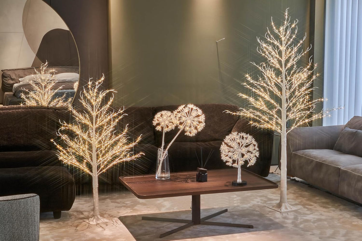 LITBLOOM Lighted Willow Branches with Timer Battery Operated and USB Plug in, Faux Dandelion Branches with Lights 27IN 70 LED Lights for Home Mantle Table Christmas Decoration