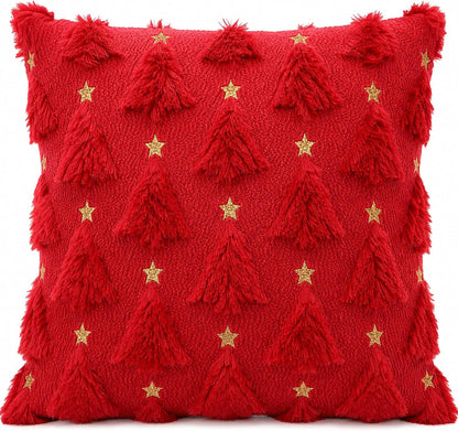 Christmas Decorations - Set of 4 Double-Sided Print Christmas Pillow Covers