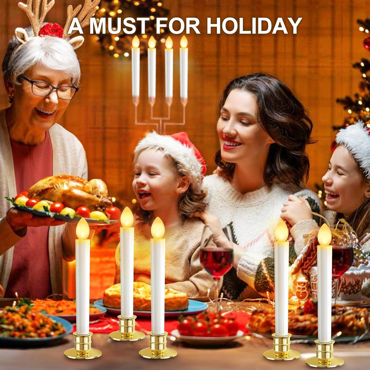 OCATO Christmas Window Candles Lights Battery Operated Candles 10 Pack