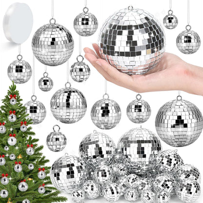Jupwalz 34 Pcs Disco Ball Decorations 6 Size Mini Disco Ball Decor Ornament