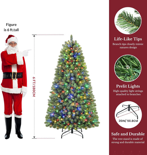 Alupssuc 6ft Classic Spruce Artificial Prelit Christmas Tree
