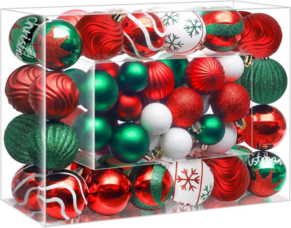 SHareconn 66Pcs Christmas Tree Decorations, Christmas Tree Ornaments Set