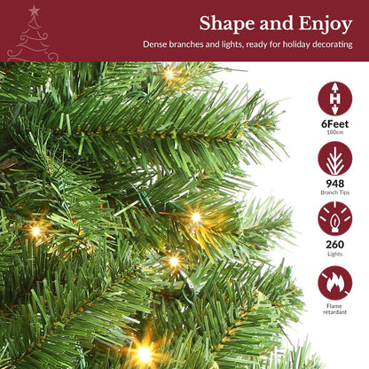 Alupssuc 6ft Classic Spruce Artificial Prelit Christmas Tree