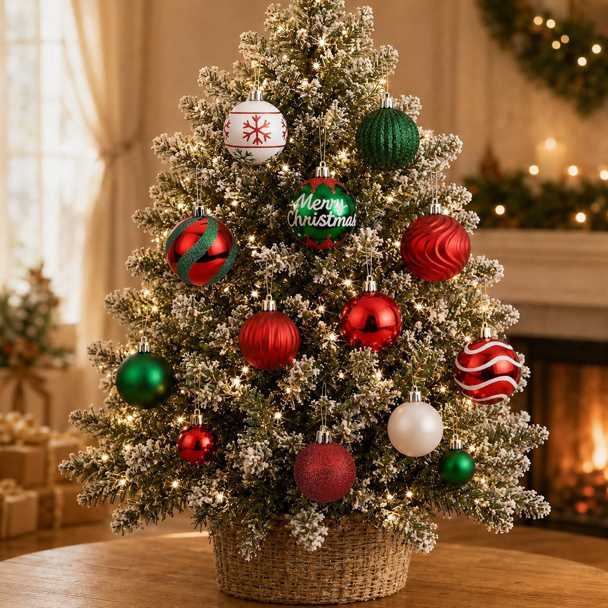 SHareconn 66Pcs Christmas Tree Decorations, Christmas Tree Ornaments Set