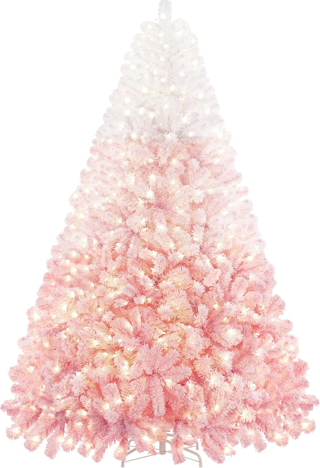 Yaheetech 6ft Pre-Lit Snow Flocked Artificial Christmas Tree, 250 Lights