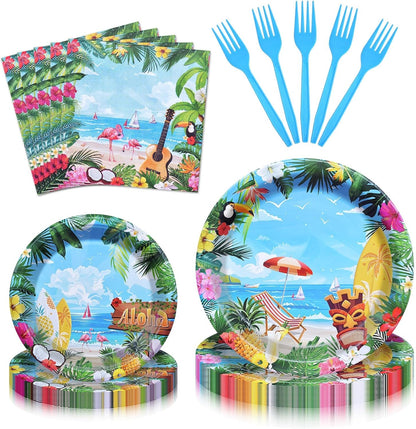 96 Pieces Christmas Poinsettia Tableware Set – Merry Christmas Disposable Plates, Napkins, Forks Party Supplies with Holiday Flower and Holly Designs for Xmas Parties Celebrations – Serves 24 Guests