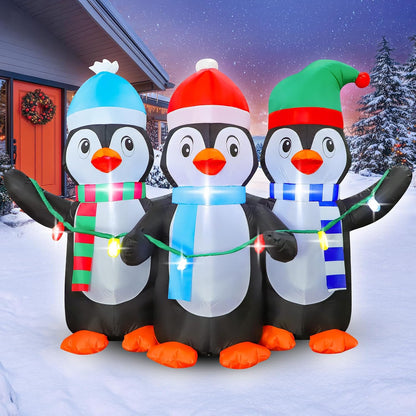 FunFanso 7 FT Christmas Inflatables Snowman Outdoor Decorations, Giant Blow up Snow Man Yard Decor Built-in Bright LED Light Wear Magic Hat, Weatherproof Holiday for Garden Patio Lawn Party Xmas Gifts