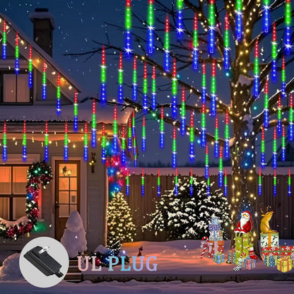 Christmas Outdoor Lights Snow Falling Rain Cascading Icicle Lights