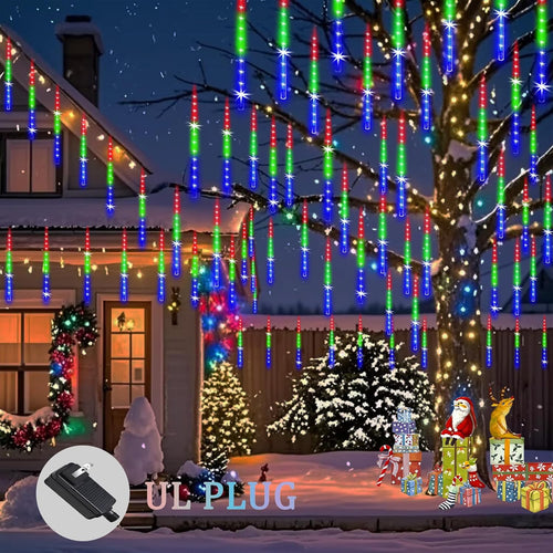 Christmas Outdoor Lights Snow Falling Rain Cascading Icicle Lights