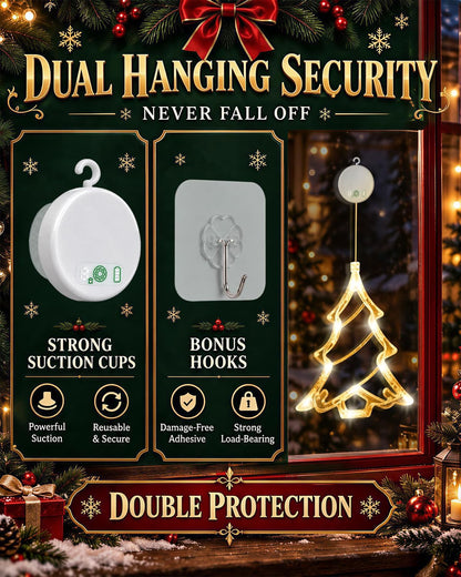 Christmas Decorations, 3 Pack Rechargeable Christmas Window Lights