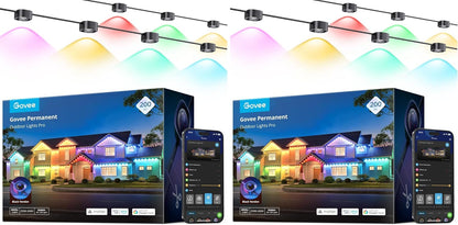 Govee Permanent Outdoor Lights Pro, 200ft with 120 RGBIC LED Lights, Black
