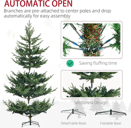 HOMCOM 6 Foot Artificial Christmas Tree, Nordic Pine, Green