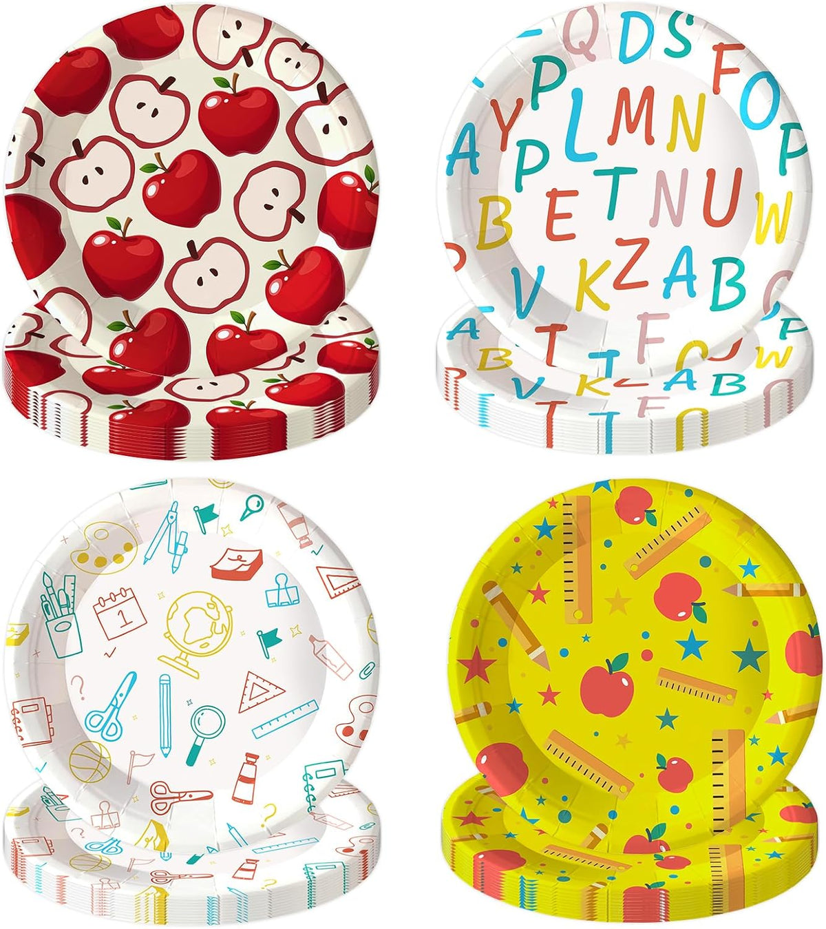 48pcs Christmas Paper Plates, 8.5 inch Xmas Party Plates Table Decorations