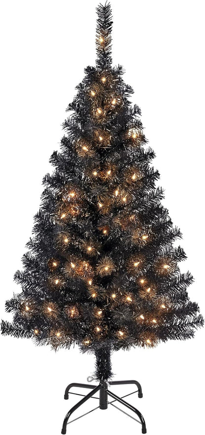 Yaheetech 4.5ft Pre-lit Christmas Tree with 150 Warm White Lights, Green